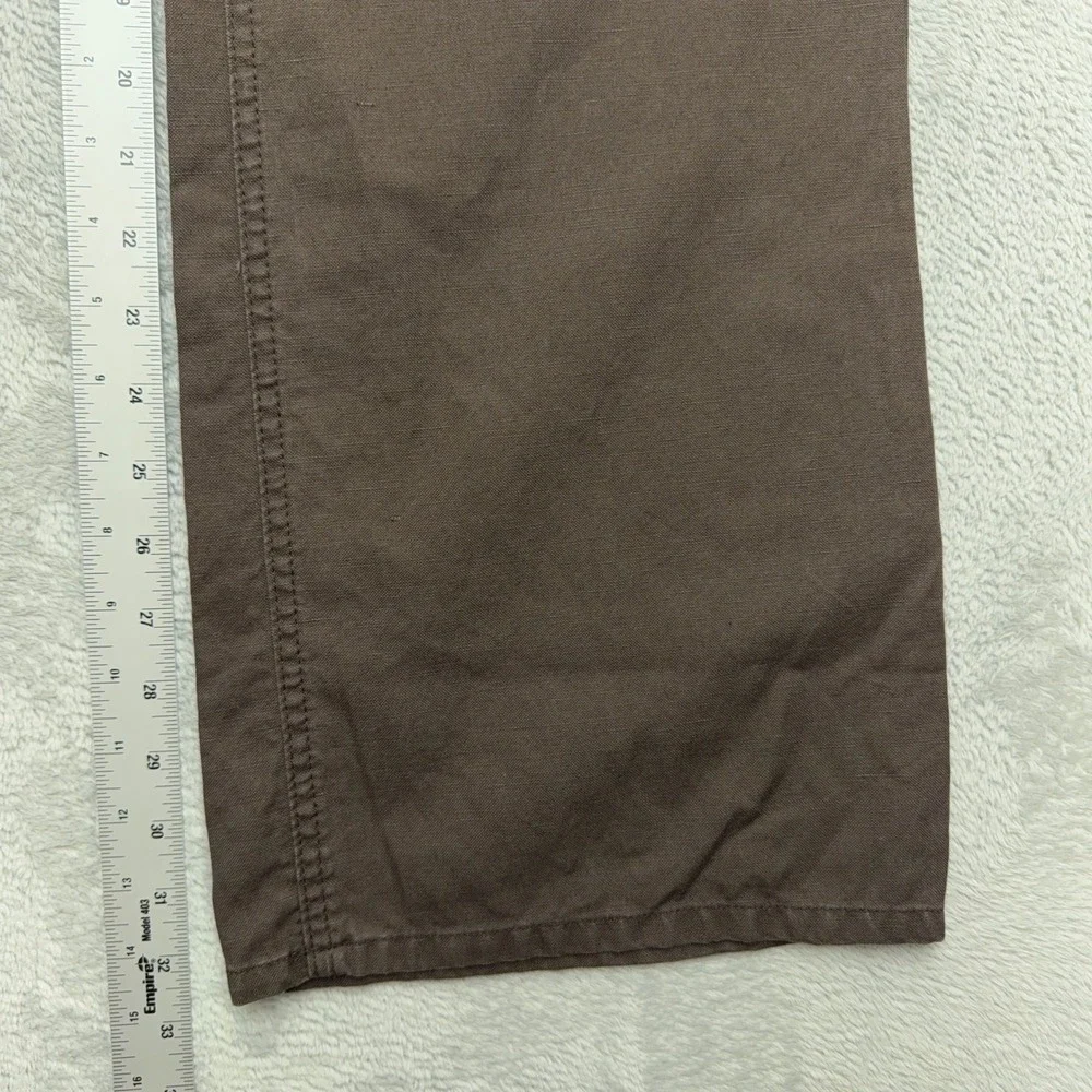 Banana Republic Pants Womens 8 Brown Cotton Linen Blend Wide Leg Trouser Casual